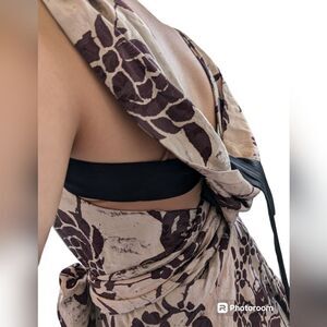 Dries Von Noten mocha brown floral size 38 runaway dress
